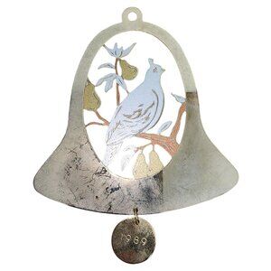 Vintage G. Duchin Partridge in a Pear Tree Brass Christmas Tree Ornament 1989 Go